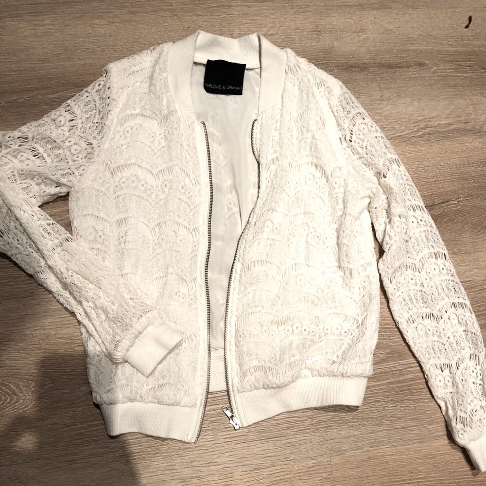 Zip up lace coat or blouse